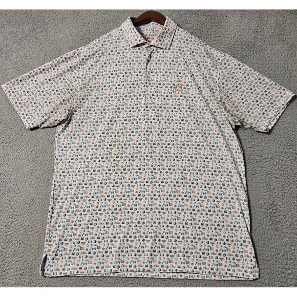 Men's Rhoback The VLookup Charts and Graphs Short Sleeve Performance Polo Large - Picture 2 of 10